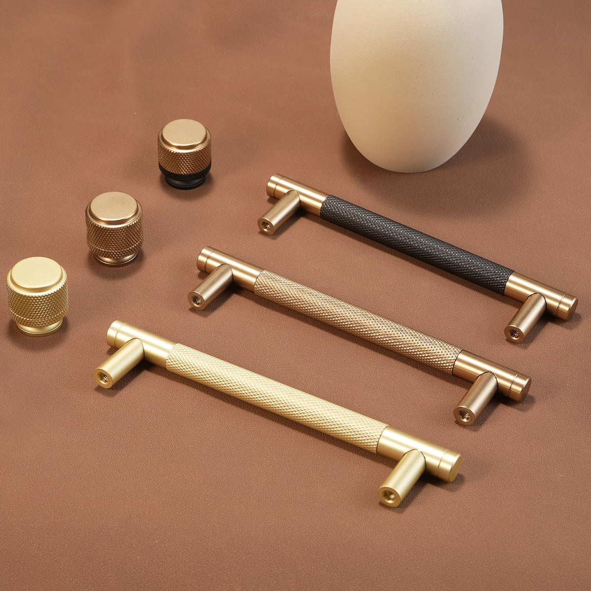 10 Pack 5Inch Kitchen Cabinet Handles Brushed Gold Knurled Cabinet Pulls Gold Drawer Pulls Kitchen Hardware