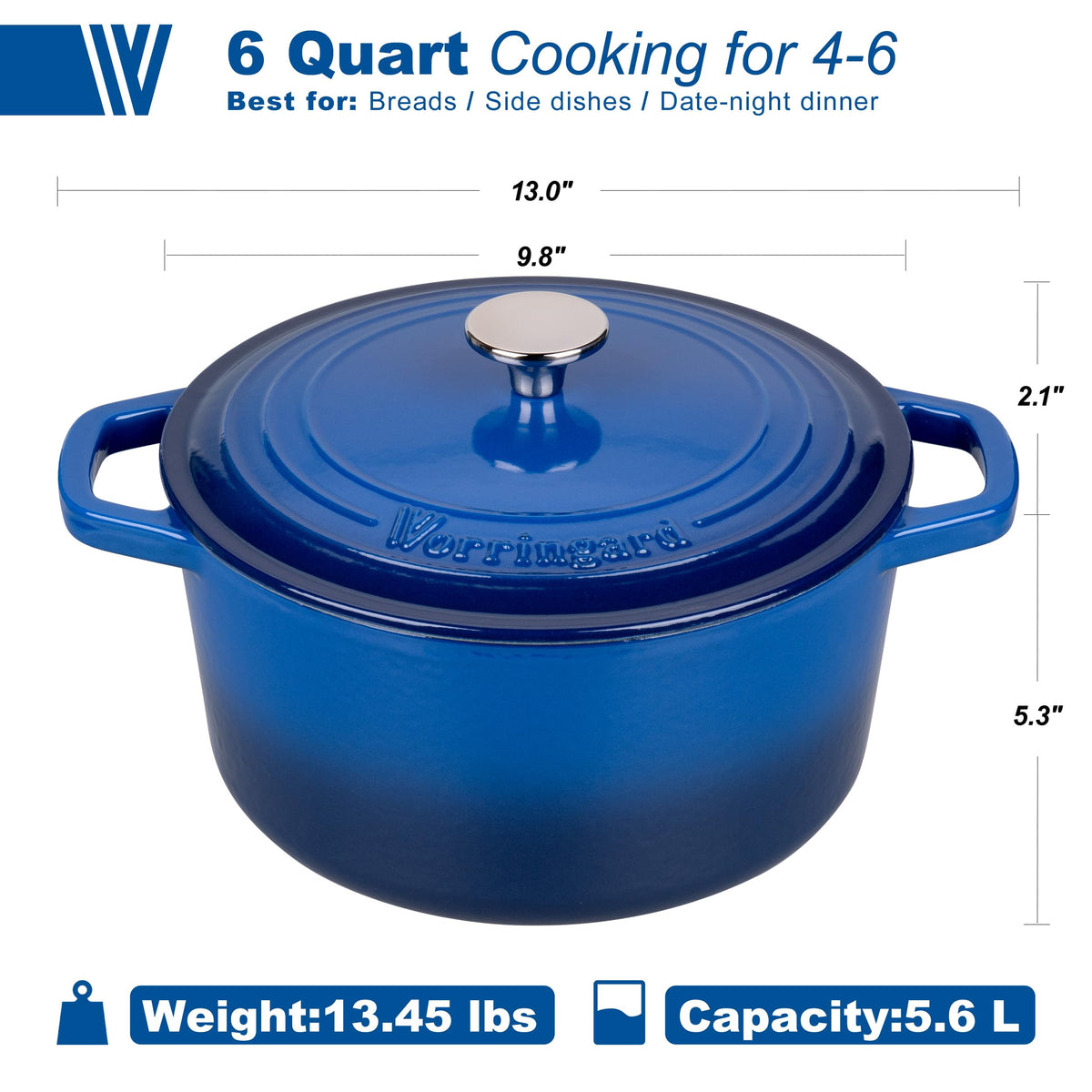 Enameled Cast Iron Dutch Oven Pot with Lid, for Bread Baking, Round Bread Oven- include Sourdough Bread Baking