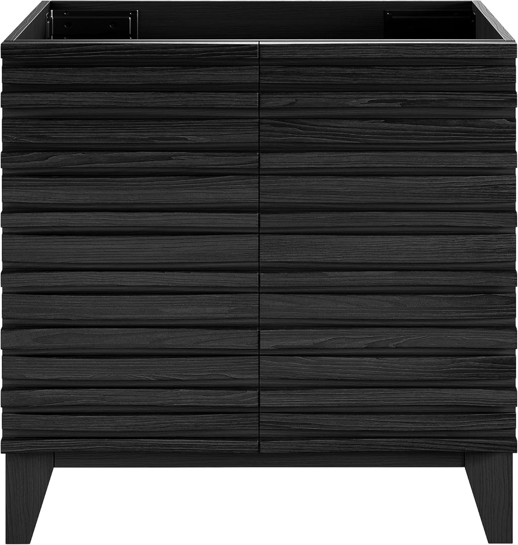 Cascade 30" Freestanding Bathroom Vanity Cabinet Without Top in Black Oak