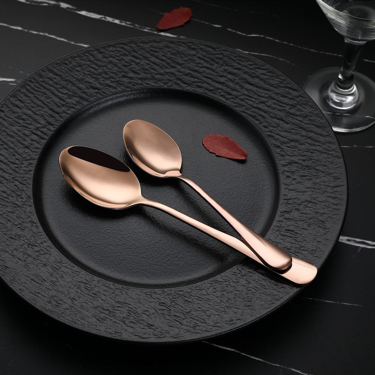 Coppery Flatware Cutlery Silverware Set 20 Pieces, Stainless Steel Colorful Utensils, Tableware Set Service for 4
