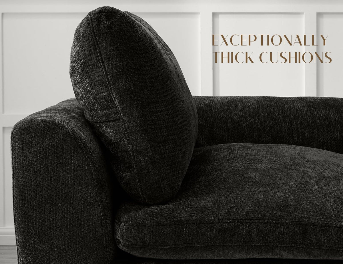 Oversized Sectional Couches, Cloud Boneless Couch, 7 Seater Large Modular Sectional Sofa, Black