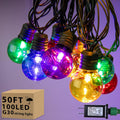 100 LED 50Ft Globe Christmas Lights Outdoor, Round G30 Christmas Small Balls Lights, Connectable Waterproof, Backyard