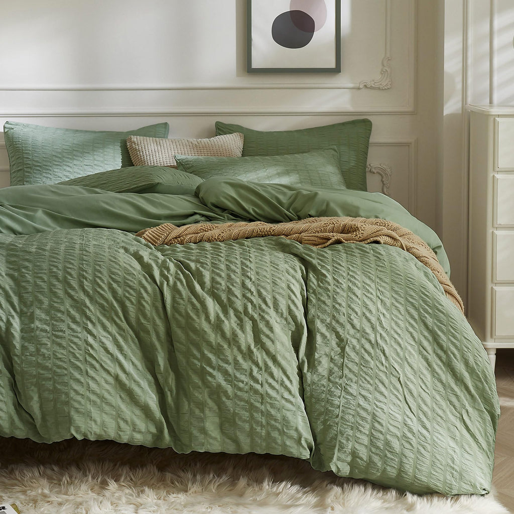 Seersucker Duvet Cover Full Set