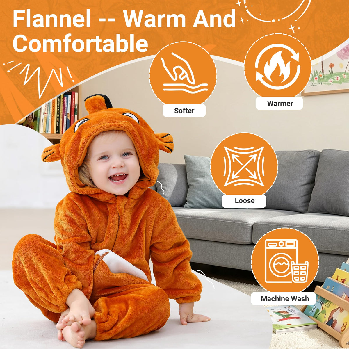 Unisex Baby Romper Winter Jumpsuit and Autumn Flannel Jumpsuit Fish