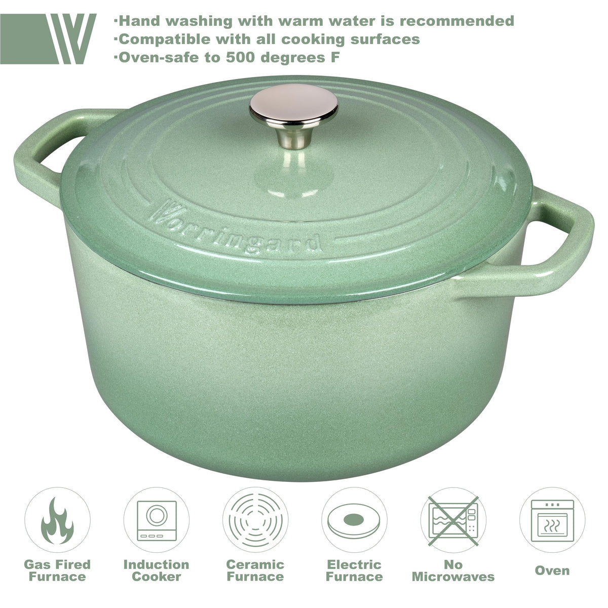 Enameled Cast Iron Dutch Oven Pot with Lid, for Bread Baking, Round Bread Oven- include Sourdough Bread Baking