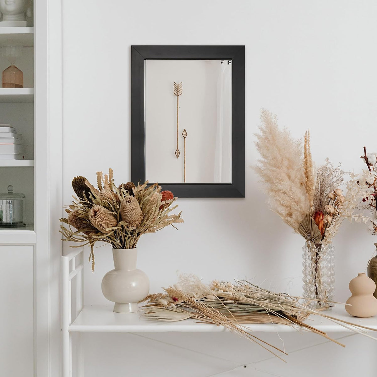 Wall Mirror Rectangle Decorative Mirror 12" x 16" , Black