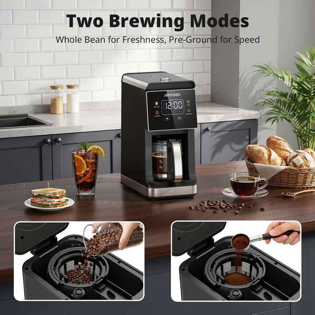 Coffee Maker with Grinder, 5-Cup Grind and Brew, Programmable