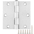Door Hinges Satin Nickel 3.5 Inch Square Corners 12 Pack