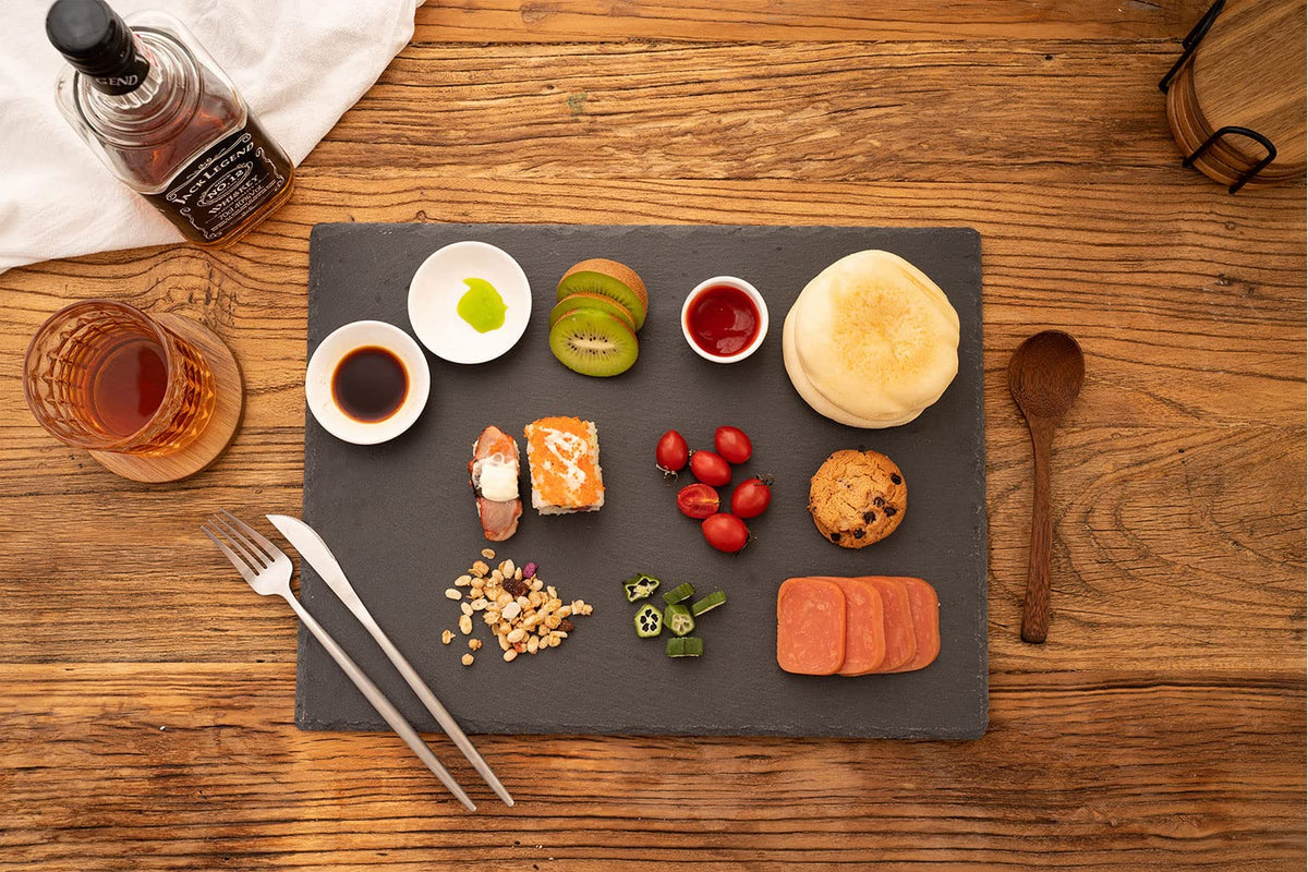 16x12in Large Slate Cheese Board for Meat, Cheese, Appetizers - Slate Platter with 2 Chalks - Perfect warming