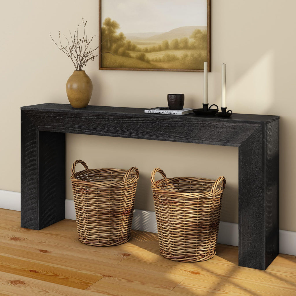Camden Console Table, 66 Inch, Rustic Char