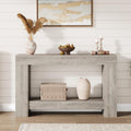 47" Farmhouse 2-Tier Console Table, Grey