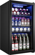 Beverage Refrigerator Cooler-130 Cans Freestanding Mini Fridge Cooler with Glass Door
