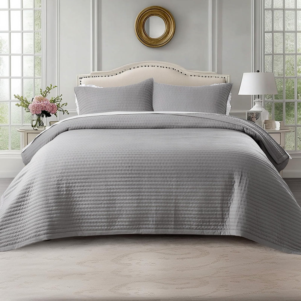 Quilt Set 112x106, Soft Washed 3-Layer Lightweight