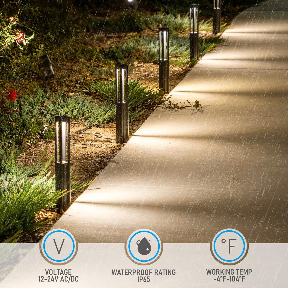 3W 5CCT LED Low Voltage Path Lights Aluminum Black