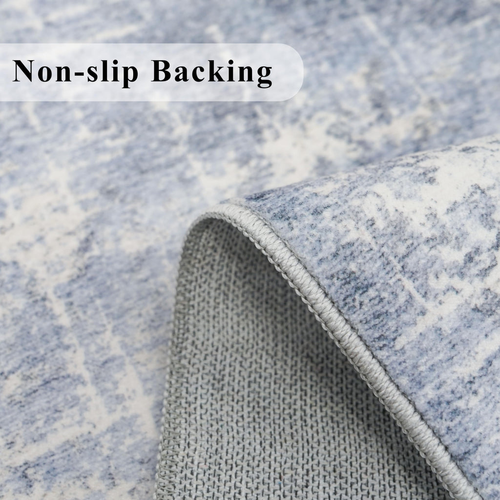 Washable 12ft Hallway Runner Rug: Non-Slip 2'6x12 Kitchen Rugs Low-Pile Entryway Rug Runner Abstract Soft Bedroom