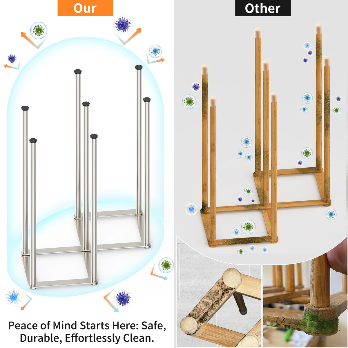 Foldable Bottle Drying Rack, Baby Bottle Drying Rack, Collapsible Cup Draining Holder, Retractable Reusable Storage