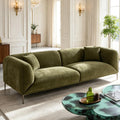 82.7" Modern Sofa Boucle Couch, 2 Pillows, Metal Feet.