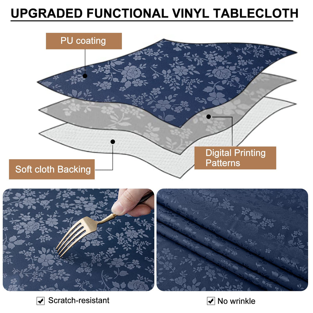 Heavy Duty Vinyl Fitted Tablecloths for 5 Foot Rectangle Tables