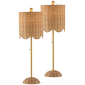 Celerie 27.5" Rattan Buffet Lamp, Natural/Brass Gold, Set of 2