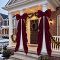 2 Pcs Large Velvet Christmas Bow Christmas Tree Topper Bow Decor