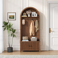 Hall Tree with Bench and Shoe Storage, 4-in-1 Mudroom Entryway Coat Rack & Shoe Storage Cabinet with 4 Hooks