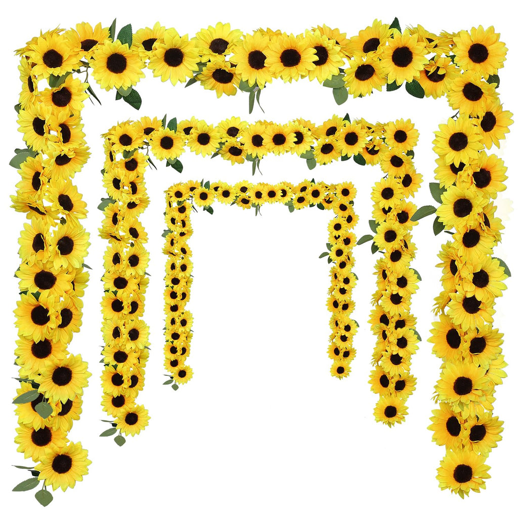 3pcs Artificial Sunflower Garland, Yellow