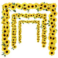 3pcs Artificial Sunflower Garland, Yellow