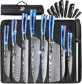 Chef Knife Sets with Roll Bag, 9 Pieces Professional Knife Set | High Carbon Stainless Steel Kitchen Chef Knife Set