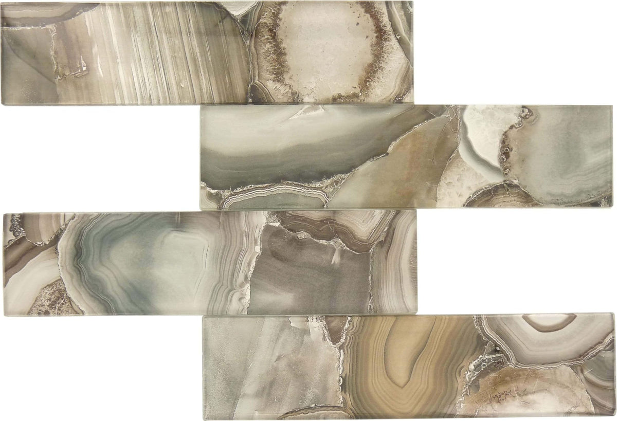 Oasis Tile Magical Forest Champinion Brown | 3x12 Glossy Glass Subway Tile