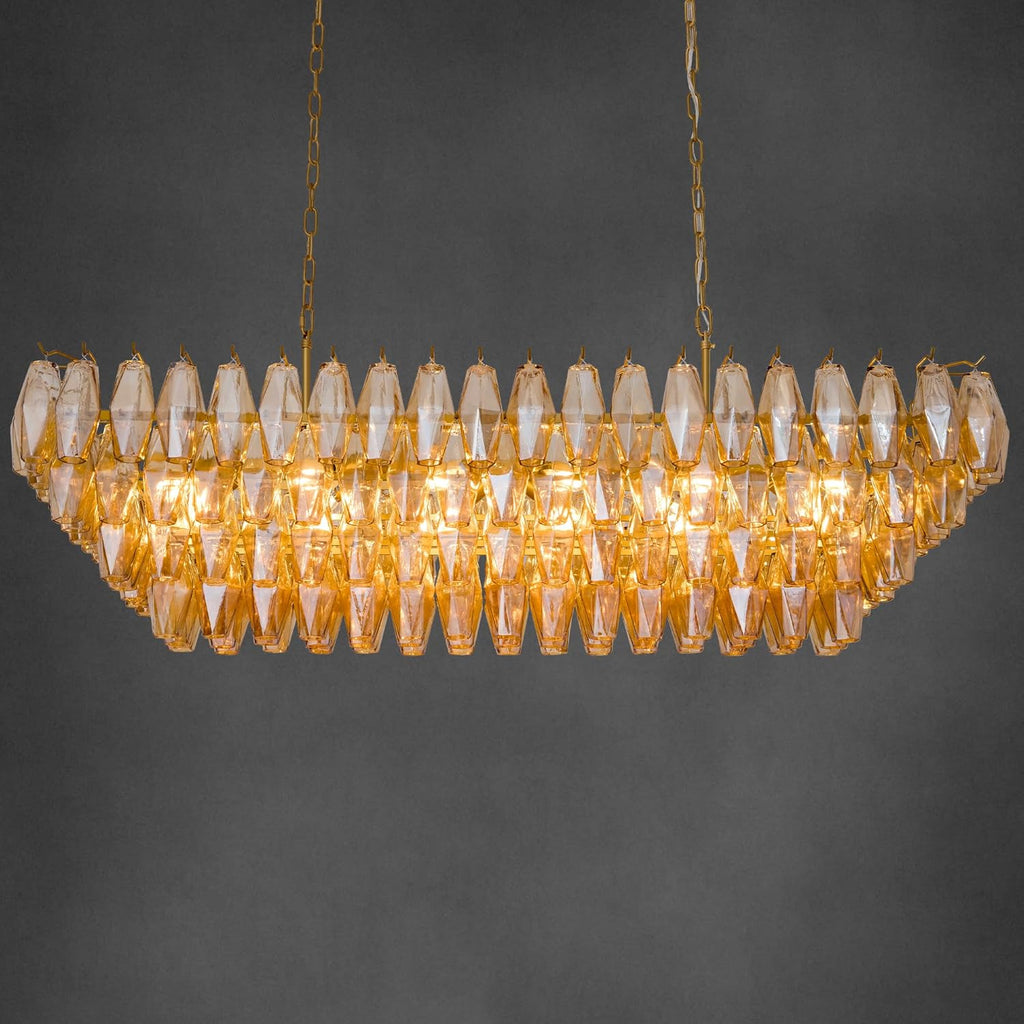54" 12-Light Large Modern Farmhouse 4-Tier Chandelier