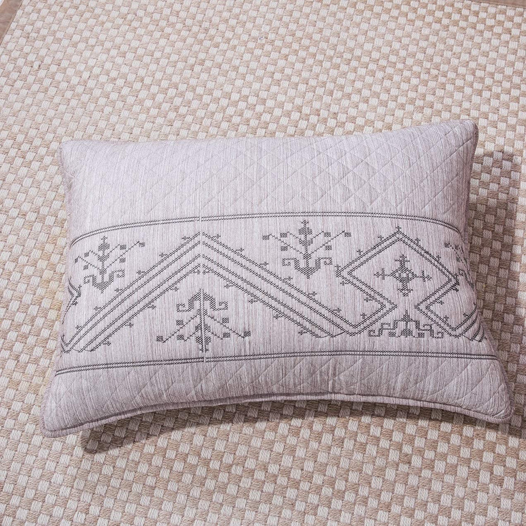 Twin 2-Piece Quilt Set, Heather Grey Embroidered Bedspread