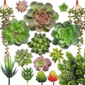 Artificial Succulent Plant, 16pcs Large Faux Flocked Succulent Decor for Floral Wall Garden Arrangement Home Office