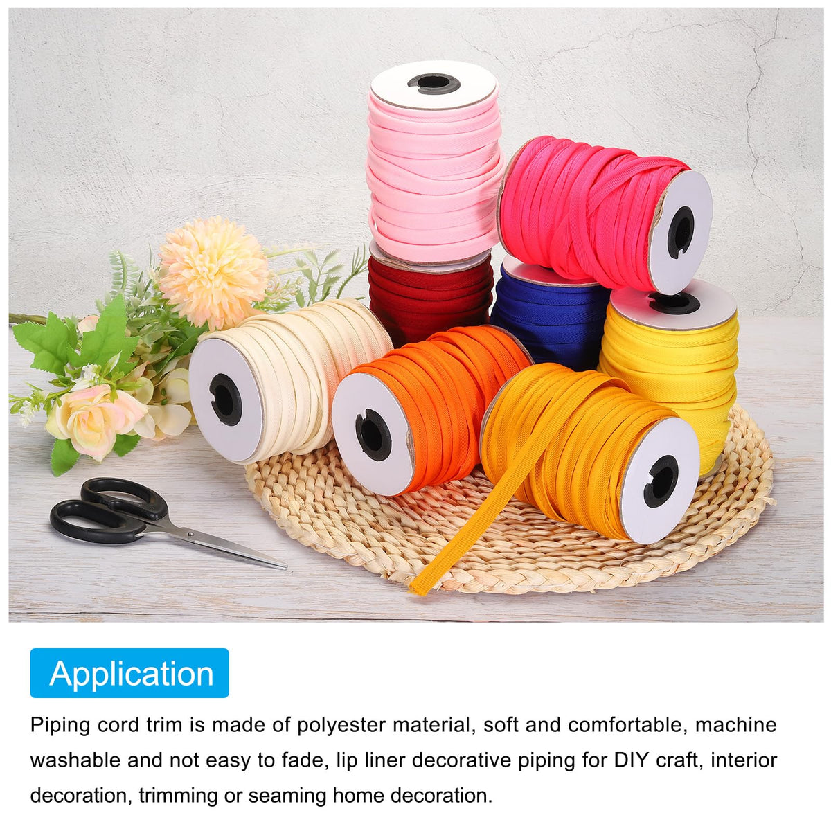 Piping Cord Trim 30 Yards 1/2 Inch Piping Tape for Sewing DIY Crafting Fabric Edge Trim Green