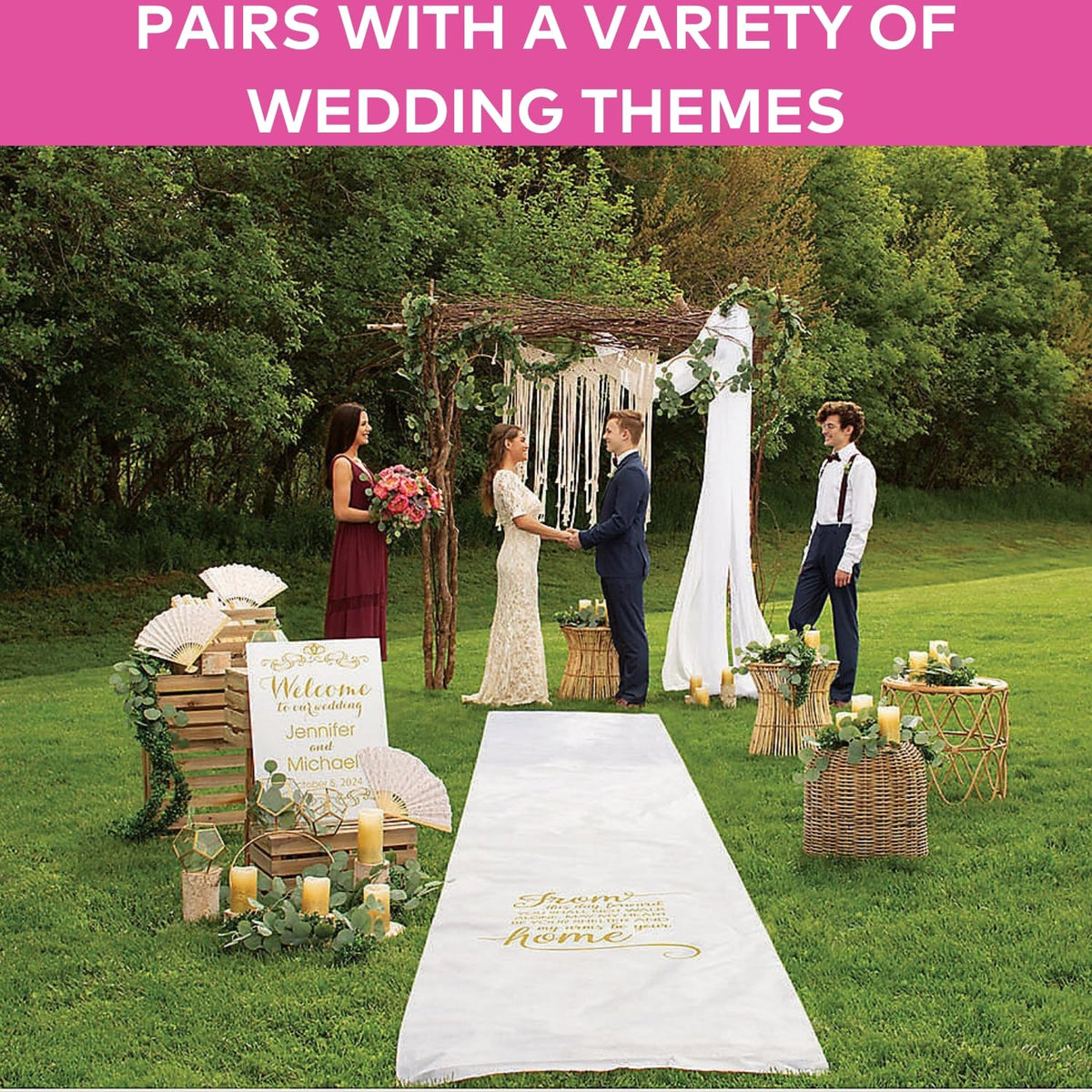 White Wedding Aisle Runner 100 Foot
