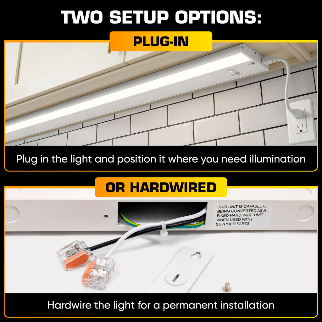 LED Under Cabinet Lighting Hardwired - 40 Inch White