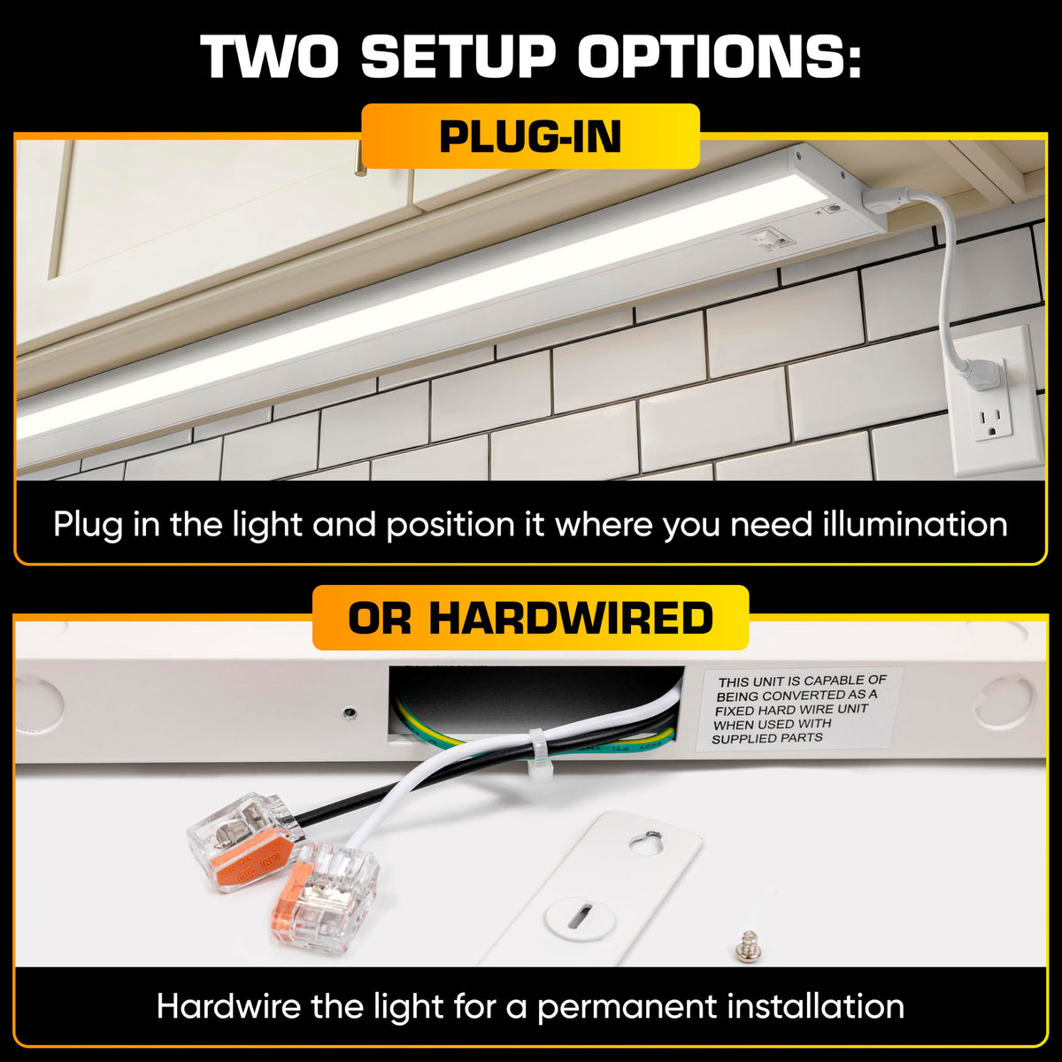 LED Under Cabinet Lighting Hardwired - 40 Inch White