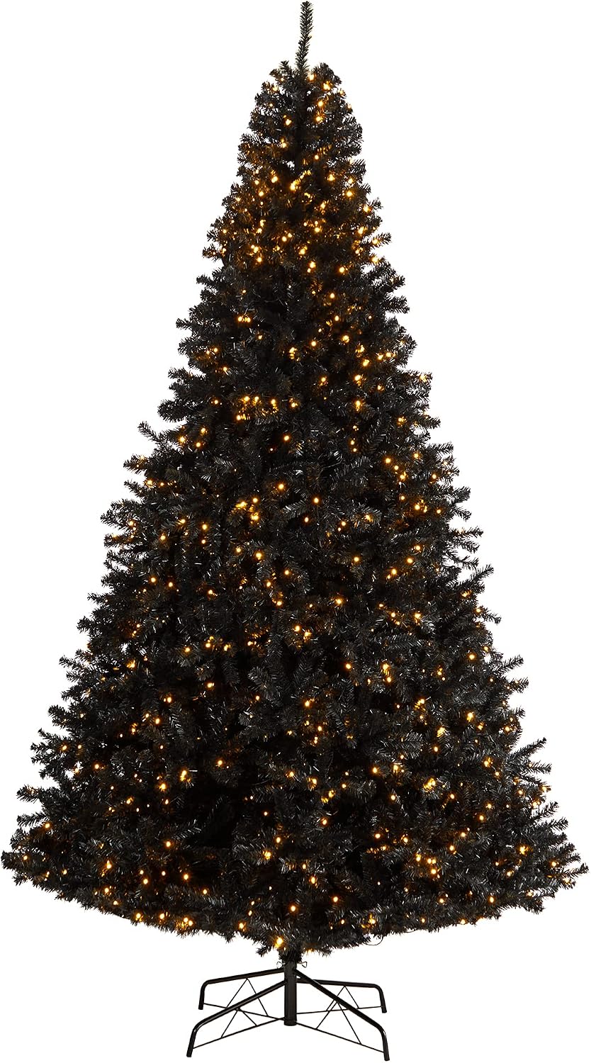 Prelit Black Artificial Christmas Tree Holiday Decor