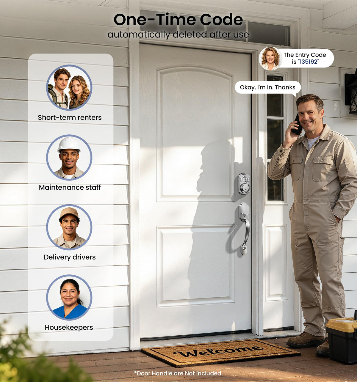 Keyless Entry Deadbolt, Electronic Keypad Lock, Satin Nickel