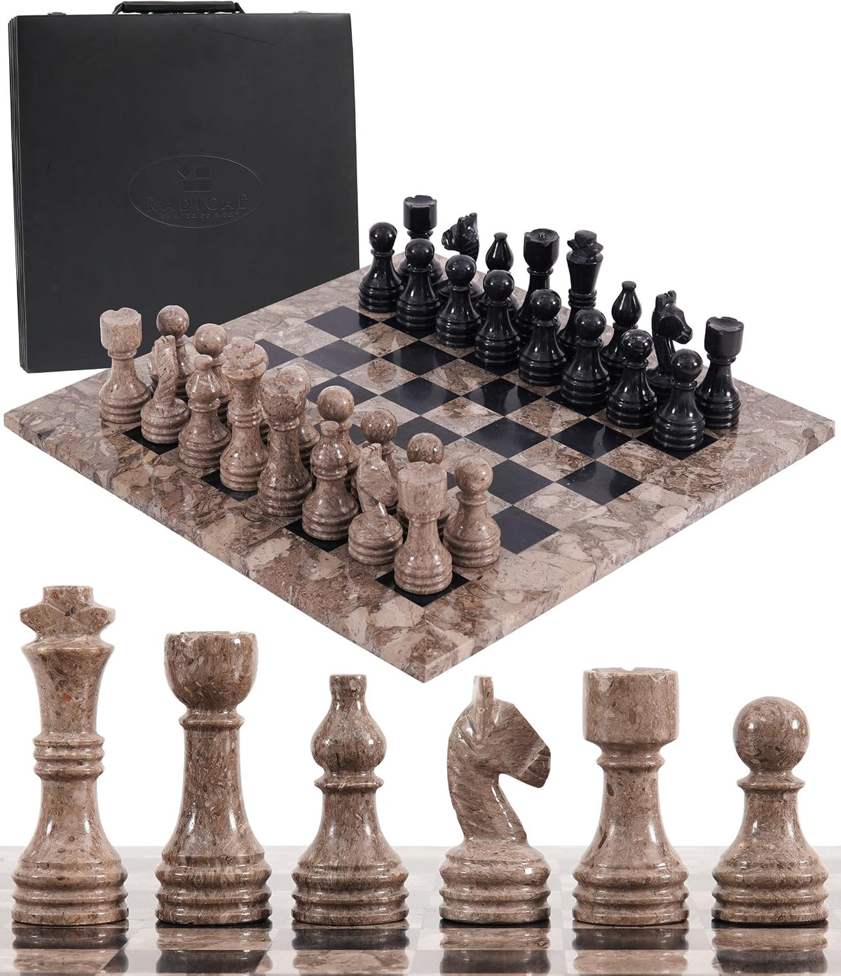 Marble Chess Set 15" - Handmade Luxury Chess Board Game Adults