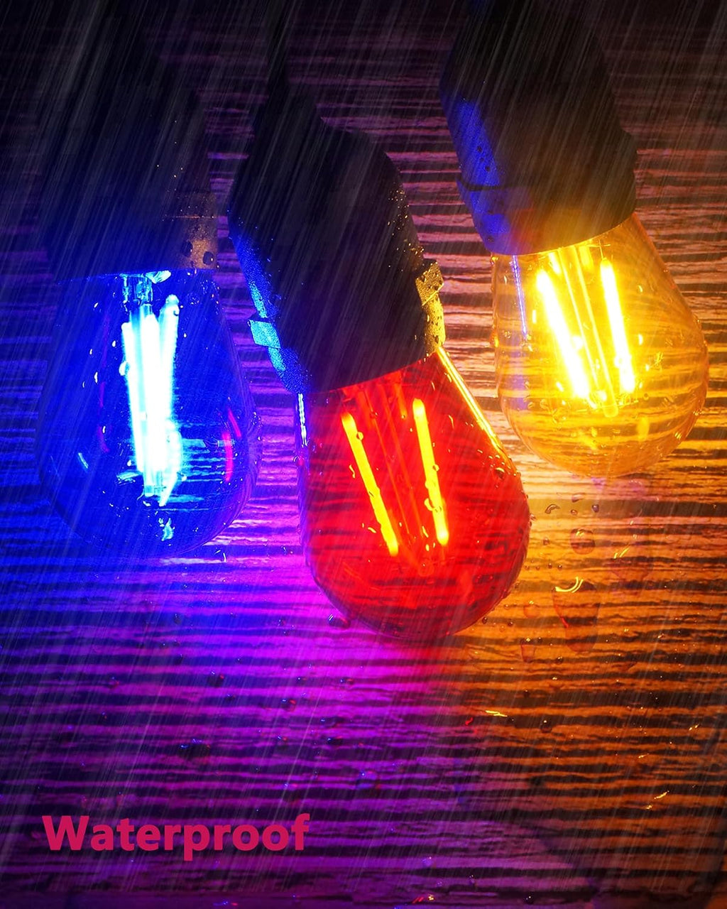 S14 Colored LED Light Bulb 2 Watt, Shatterproof Plastic