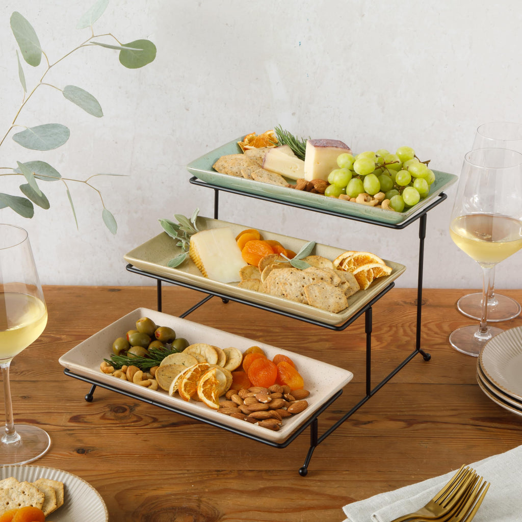 3 Tier Serving Platter Set, Tiered Serving Tray for Party
