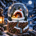 Musical Snow Globe with Light, Bear Winter Snow Globe Music Box Playing Winter Wonderland, Hand-Shake Floating Snow