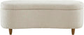Boucle-Style Curved Storage Accent Bench