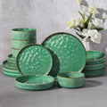 Stoneware Dinnerware Set, 16-Piece Plates and Bowls Sets for 4