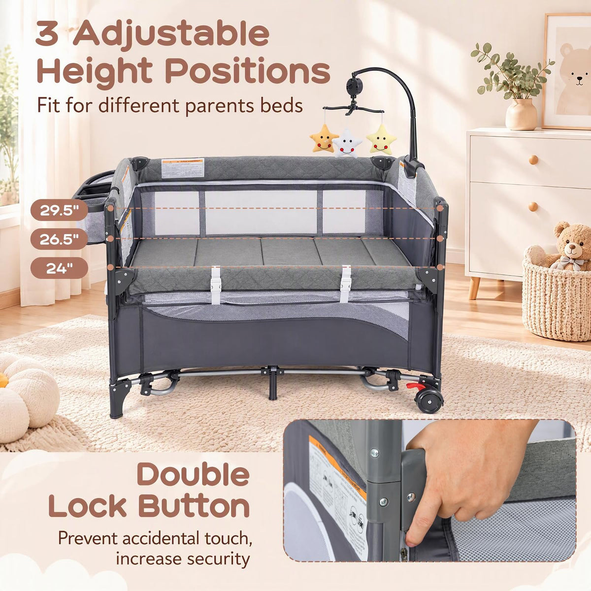 5 in 1 Play Yard, Portable Baby Playard, Classic