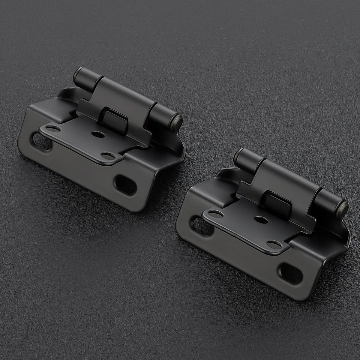 Matte Black Semi-Overlay 1/2 inch Self-Closing Hinges, 60 Pack