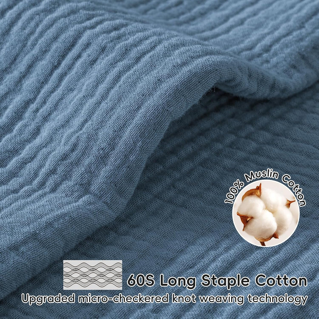 Baby Muslin Blankets 47" X 47", Layer 100% Cotton Muslin Blanket for Summer, Soft Breathable and Lightweight