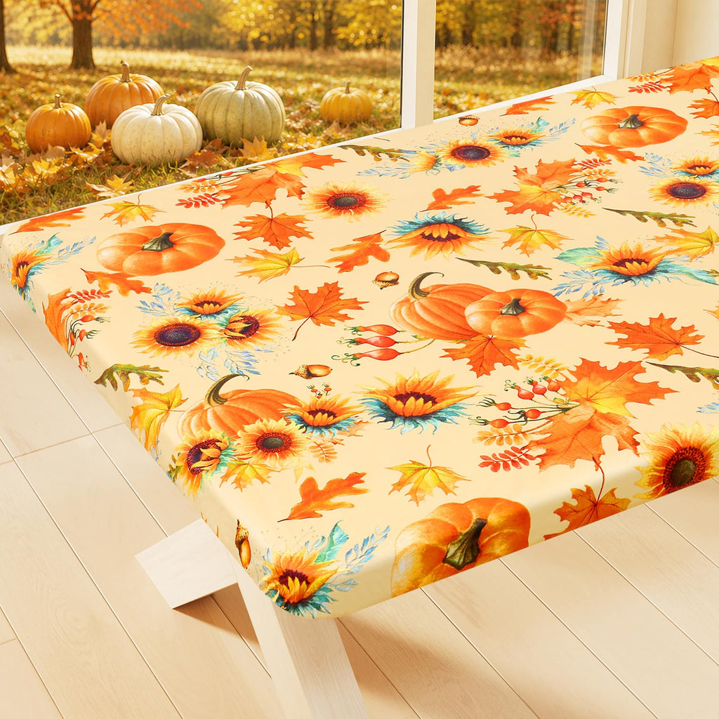 Thanksgiving Table Cloth, Plastic Table Cover for 8FT Tables
