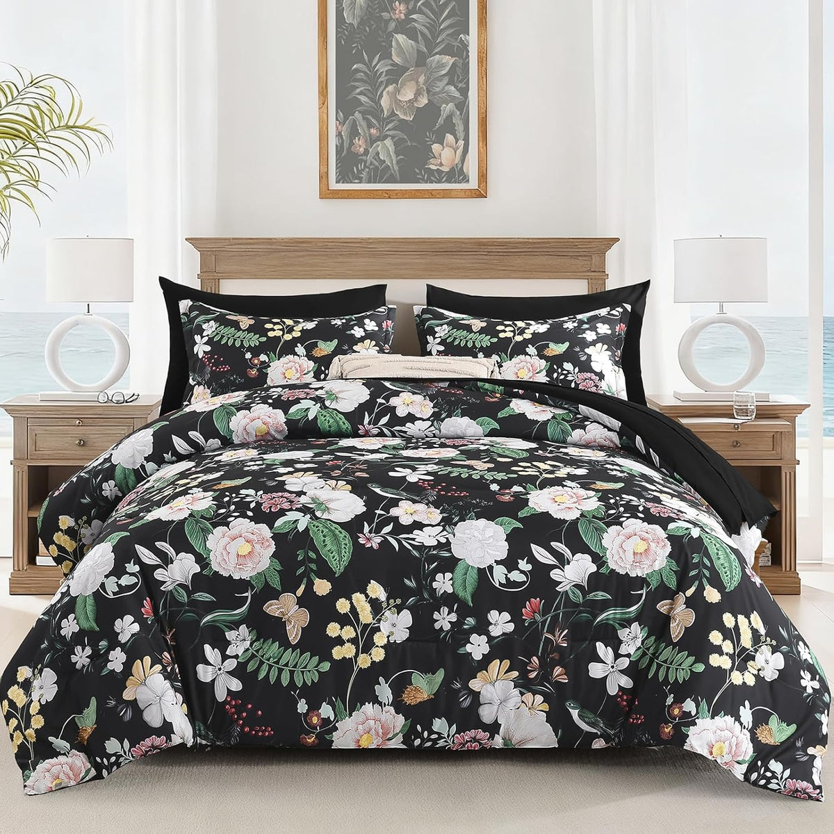 7Pieces Floral King Comforter Set