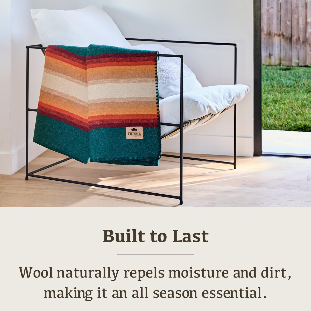 100% Wool Blanket Camping, 60"x84" Large Warm Blankets for Winter, Turf